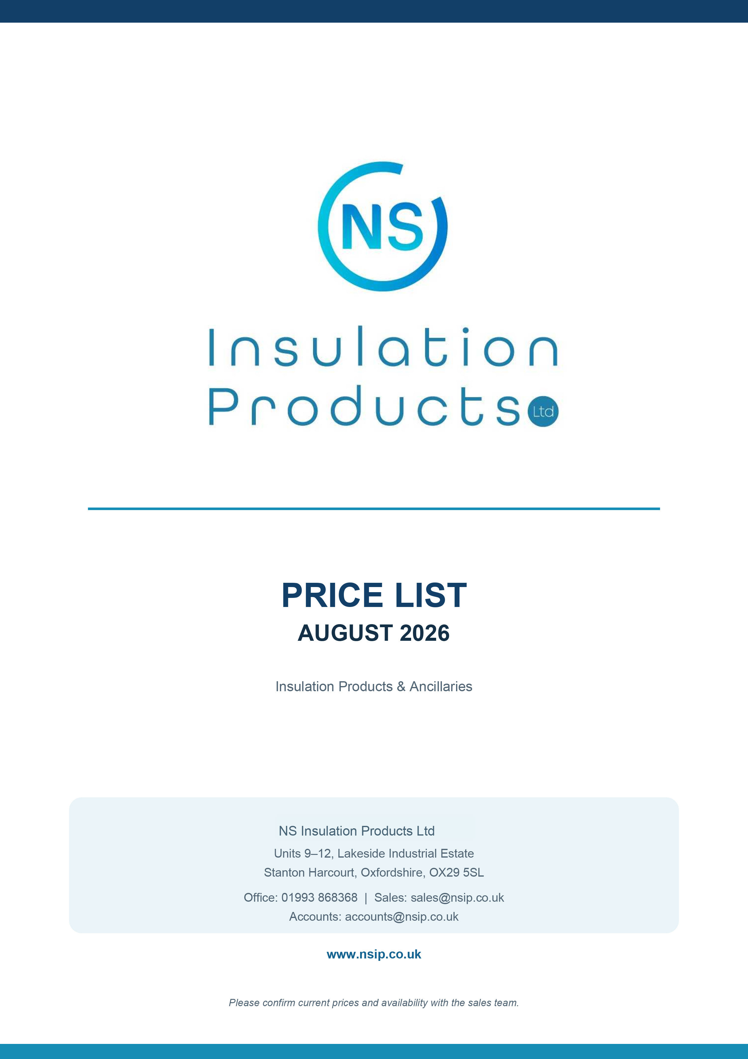 price list cover